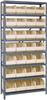 Open Shelving, 8Shelves, 28Bins, Ivory; Shelving Unit Type Quantum Storage - 44AC8866 - Newark, An Avnet Company