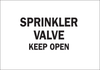 Brady B-401 High Impact Polystyrene Rectangle White Fire Sprinkler & Extinguishing System Sign - 10 in Width x 7 in Height - TEXT: SPRINKLER VALVE KEEP OPEN - 22693 - 754476-22693 - R. S. Hughes Company, Inc.