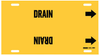 Brady B-915 Black on Yellow Plastic Strap-On Pipe Marker - 3 1/2 in Character Height - Printed Msg = DRAIN with Right Arrow - 4054-H - 754476-40441 - R. S. Hughes Company, Inc.