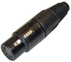 Neutrik 5 pin XLR cable mount (f). Black with silver pins - CA-NC5FXBAG - Visual Sound, Inc.