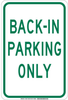 Brady B-302 Polyester Rectangle White Parking Restriction, Permission & Information Sign - 12 in Width x 18 in Height - Laminated - TEXT: BACK-IN PARKING ONLY - 129647 - 754473-78717 - R. S. Hughes Company, Inc.
