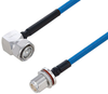 Plenum 4.3-10 Male Right Angle to N Female Bulkhead Low PIM Cable 50 cm Length Using SPP-250-LLPL Coax Using Times Microwave Parts - PE3C6239-50CM - Pasternack
