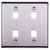 SS 2 GANG 4 PORT WALL PLATE - 60-03037 - MilesTek Corporation