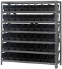 Open Shelving, 7Shelves, 48Bins, Black; Shelving Unit Type Quantum Storage - 44AC8746 - Newark, An Avnet Company