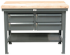 Shop Table With Maple Top and Key Lock Drawers -- T4830-MT-4DB-KL - Image