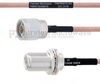 N Male to N Female Bulkhead MIL-DTL-17 Cable M17/60-RG142 Coax in 18 Inch - FMHR0010-18 - Fairview Microwave Inc.