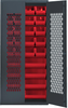 Bin Cabinet, Wire Mesh, 28Bins, Red; No. Of Bins Quantum Storage - 44AC5629 - Newark, An Avnet Company