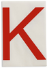 Brady Toughstripe B-514 Red Indoor Polyester Letter Label - 6 in Width - 8 in Height - 8 in Character Height - Printed Msg = K - 121753 - 754473-70973 - R. S. Hughes Company, Inc.