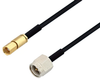 SSMC Plug to SMA Male Cable 200 cm Length Using PE-SR405FLJ Coax with HeatShrink - PE3W04384/HS-200CM - Pasternack