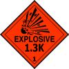DOT Hazardous Material Shipping Labels (EXPLOSIVE 1.3K) - 754476-63502 - R. S. Hughes Company, Inc.