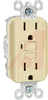 Receptacle, TradeMaster GCFI, 15 Amps, 125 Volts, 5-15R NEMA Config, Ivory - 70050623 - Allied Electronics, Inc.