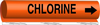 Brady B-689 Black on Orange Polyester Wrap-Around Pipe Marker - 8 in Width - 1/2 in Character Height - 5 in Length - Printed Msg = CHLORINE with Right Arrow - 5809-O - 754473-67008 - R. S. Hughes Company, Inc.