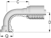 One-Piece Alfacrimp Fittings, 90º CODE 62 Flange SAE J518 - 6000 PSI - S Series - S-3232-C629 - Kuriyama of America, Inc.