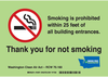 Washington State No Smoking Sign - 104974 - Brady Corporation
