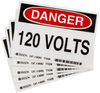 Brady Polyester Electrical Safety Sign - 5 in Width x 3.5 in Height - Laminated - TEXT: DANGER 120 VOLTS - 86062 - 754473-86062 - R. S. Hughes Company, Inc.