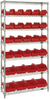 Open Wire Shelving, 7Shelves, 28Bin, Red; Shelving Unit Type Quantum Storage - 44AC8628 - Newark, An Avnet Company