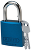 Brady Blue Aluminum 6-pin Keyed & Safety Padlock 99609 - 1 1/2 in Width - 1 3/5 in Height - 1/4 in Shackle Diameter - 2 Key(s) Included - 754476-99609 -- 754476-99609 - Image