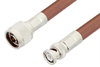 N Male to BNC Male Cable 60 Inch Length Using RG393 Coax - PE3254-60 - Pasternack