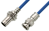 75 Ohm BNC Male to 75 Ohm BNC Female Bulkhead Cable 12 Inch Length Using 75 Ohm PE-B159-BL Blue Coax - PE38132/BL-12 - Pasternack