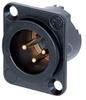 Neutrik NC3MDLX XLR Male Chassis Black/Gold -- NEUNC3MDLXB - Image