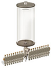 Clear View Multiple Feed Electro Lubricator, 1 gal Acrylic Reservoir, 19 Feeds, 1/4” OD Tube Outlets, 24VDC -- B4462-128AB19024D1W