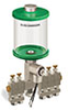 Green Color Key, Clear View Multiple Feed Electro Lubricator, 1 pt Acrylic Reservoir, 5 Feeds, 1/8
