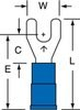3M Scotchlok Blue Non-Locking Brazed Vinyl Brazed Fork & Spade Terminal MV14-6FK - 0.9 in Length - 0.34 in Fork Width - #6 Stud - 054007-01528 - R. S. Hughes Company, Inc.