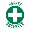 Brady B-946 Green on White Circle Vinyl Hard Hat Label - Printed Text = SAFETY OBSERVER - 49572 - 754476-49572 - R. S. Hughes Company, Inc.