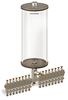 Clear View Multiple Feed Manual Lubricator, 1 gal Acrylic Reservoir, 16 Feeds, 1/4” OD Tube Outlets - B4463-128AB161W - Oil-Rite Corp.