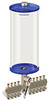 Blue Color Key, Clear View Multiple Feed Electro Lubricator, 1 gal Acrylic Reservoir, 9 Feeds, 1/8
