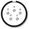 DEUTSCH D38999/24FD5SA Circular Connector, MIL-DTL-38999 Series III, Jam Nut Receptacle, 5 Contacts, Crimp Socket -- 795-D38999/24FD5SA - Image
