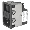 IEC Appliance Inlet with Filter, Fuseholder 1- or 2-pole, Line Switch 2-pole -- KMF