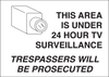 Brady B-120 Fiberglass Reinforced Polyester Rectangle White Alarm / Surveillance Notice Sign - 10 in Width x 7 in Height - 122887 - 754473-71851 - R. S. Hughes Company, Inc.