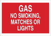 Brady B-555 Aluminum Rectangle Red Chemical, Biohazard, Hazardous & Flammable Material Sign - 10 in Width x 7 in Height - TEXT: GAS NO SMOKING, MATCHES OR LIGHTS - 40949 - 754476-40949 - R. S. Hughes Company, Inc.