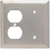 Combination Wall Plate, 1 Blank & 1 Duplex Receptacle - SS148 - Legrand