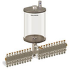 Levelux Clear View Multiple Feed Manual Lubricator, 1/2 gal Acrylic Reservoir, 21 Feeds, 1/4” OD Tube Outlets - B5178-064AB211W - Oil-Rite Corp.