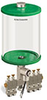 Green Color Key, Clear View Multiple Feed Electro Lubricator, 1/2 gal Acrylic Reservoir, 5 Feeds, 1/8