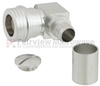 Right Angle QN Male (Plug) Snap-On Connector For LMR-400, PE-C400, LMR-400-DB Cable, Crimp/Solder -- FMCN1101