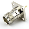 TNC Female (Jack) Connector Stub Terminal 4 Hole Flange (Panel Mount), Solder, Nickel Plated Brass Body, Length 0.715 In - SC4243 - Fairview Microwave Inc.
