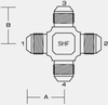 2650 - MALE JIC 37° CROSS -- 2650-04-04-04-04 - Image