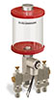 Red Color Key, Clear View Multiple Feed Electro Lubricator, 1 pt Acrylic Reservoir, 3 Feeds, 1/4” OD Tube Outlets, 24VDC - B5162-016AB03024D1RW - Oil-Rite Corp.