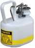 Justrite White Polyethylene 1/2 gal Safety Can - 9 1/2 in Height - 4 5/8 in Overall Diameter - 697841-12408 - 697841-12408 - R. S. Hughes Company, Inc.