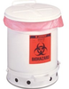 Justrite White Steel 10 gal Safety Can - 18 1/4 in Height - 13 15/16 in Overall Diameter - 697841-00021 - 697841-00021 - R. S. Hughes Company, Inc.
