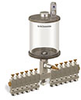 Levelux Clear View Multiple Feed Manual Lubricator, 1 qt Acrylic Reservoir, 12 Feeds, 1/8