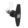 QUARTER-TURN CAM LATCH, ADJUSTABLE GRIP, KEY-LOCKING  T-HANDLE, WITHOUT CAM, SEALED, ZINC ALLOY, POWDER COAT, BLACK - E5-9-625-01-10 - Southco