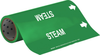 Brady B-946 White on Green Vinyl Self-Adhesive Pipe Marker - 12 in Height - 30 in Length - Printed Msg = STEAM with Left Arrow - 109726 - 754473-67962 - R. S. Hughes Company, Inc.