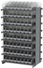 Akro-Mils 800 lb Clear Gray Powder Coated Steel 16 ga Double Sided Fixed Rack - 36 3/4 in Overall Length - 128 Bins - Bins Included - APRD040SC - APRD040SC - R. S. Hughes Company, Inc.