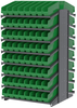 Akro-Mils 1800 lb Green Gray Powder Coated Steel 16 ga Double Sided Fixed Rack - 36 3/4 in Overall Length - 128 Bins - Bins Included - APRD18048 GREEN - APRD18048 GREEN - R. S. Hughes Company, Inc.