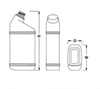 PET and HDPE Plastic Bottles -- TILT-NECK OBLONG-HDPE-24 oz-452401-28mm