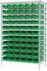 Akro-Mils 2000 lb Adjustable Green Chrome Steel Open Adjustable Fixed Shelving System - 66 Bins - 2000 lb Total Capacity - AWS244830164 GREEN - AWS244830164 GREEN - R. S. Hughes Company, Inc.